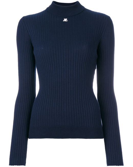 Courrèges ribbed knitted blouse