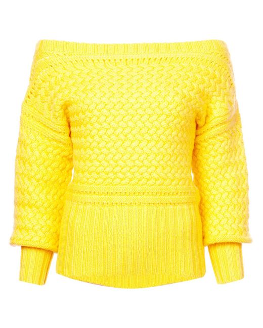 Tanya Taylor Marie off-shoulder sweater Yellow Orange