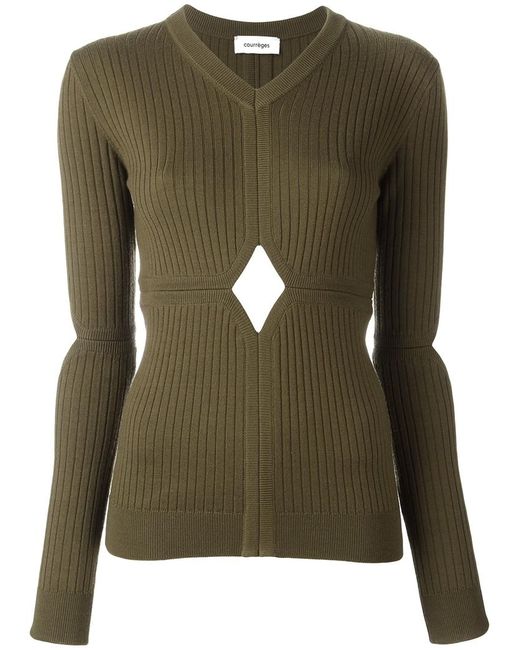 Courrèges cut-off detailing knit blouse 1 Merino/Polyamide/Spandex/Elastane