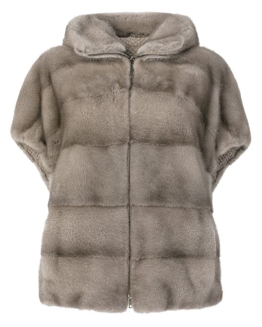 Manzoni 24 shortsleeved hooded fur jacket Mink