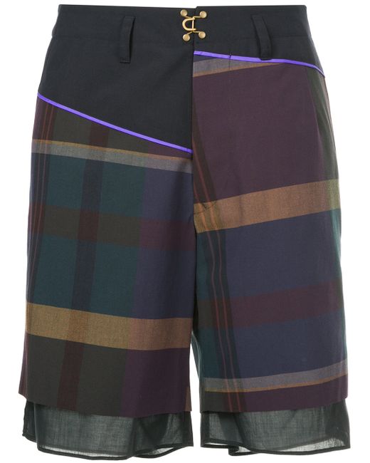 Kolor checked layer shorts