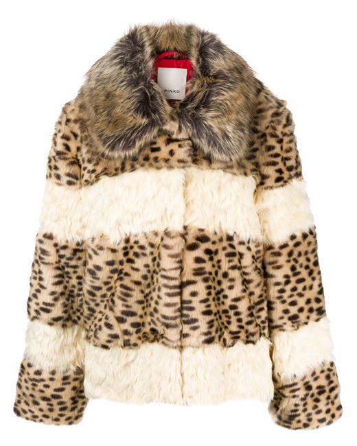 Pinko leopard fur jacket Nude Neutrals