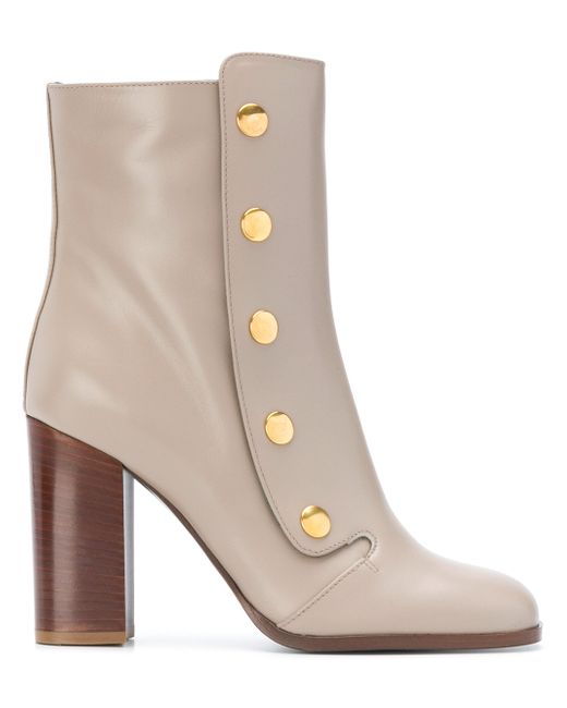 Mulberry snap button ankle boots Nude Neutrals