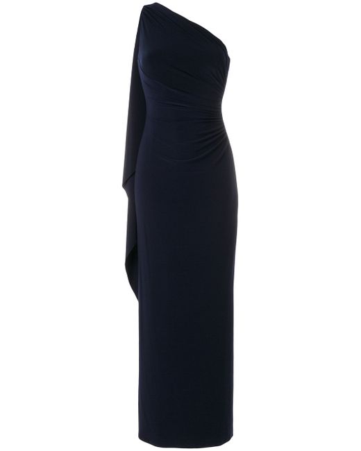 Polo Ralph Lauren ruched one shoulder gown