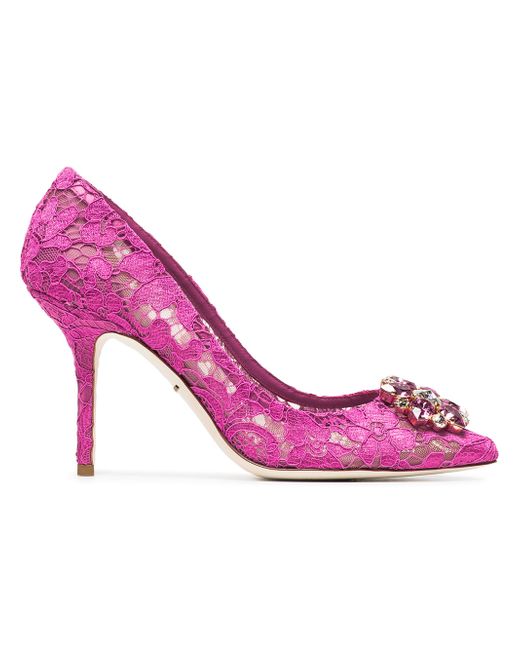 Dolce & Gabbana Belucci 90 lace pumps with crystals