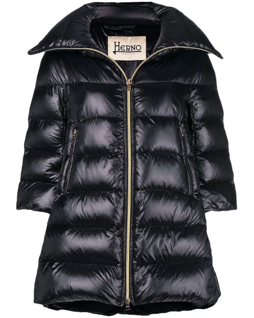 Herno puffer front zipped coat
