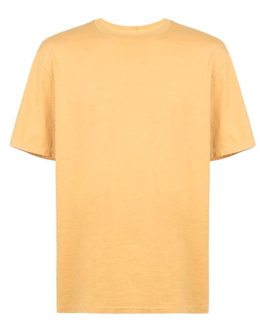 Julien David plain round neck T-shirt Yellow Orange