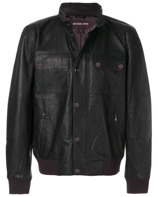Michael Kors Collection panelled biker jacket
