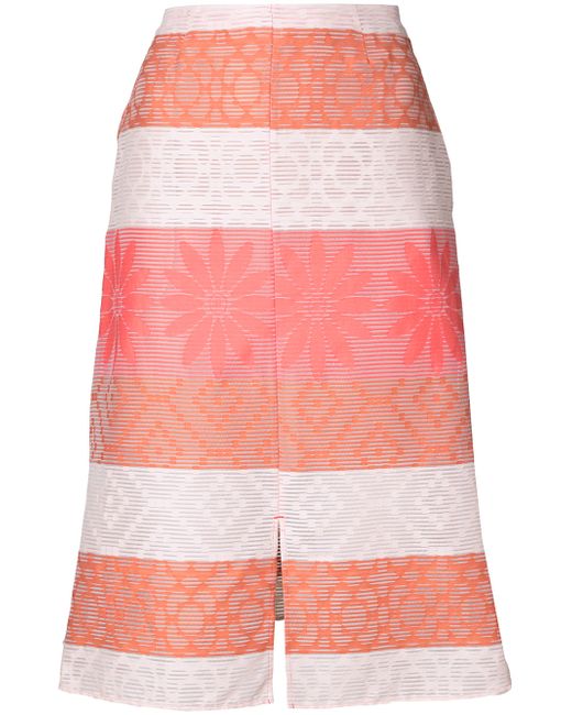 Julien David patterned A-line skirt