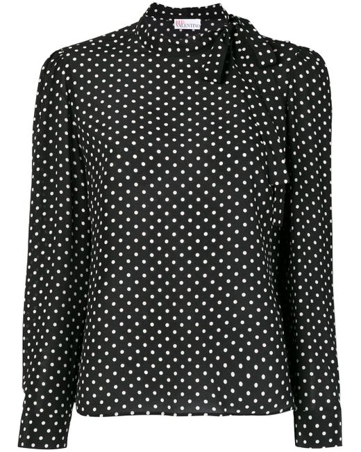 RED Valentino polka dotted longsleeved blouse