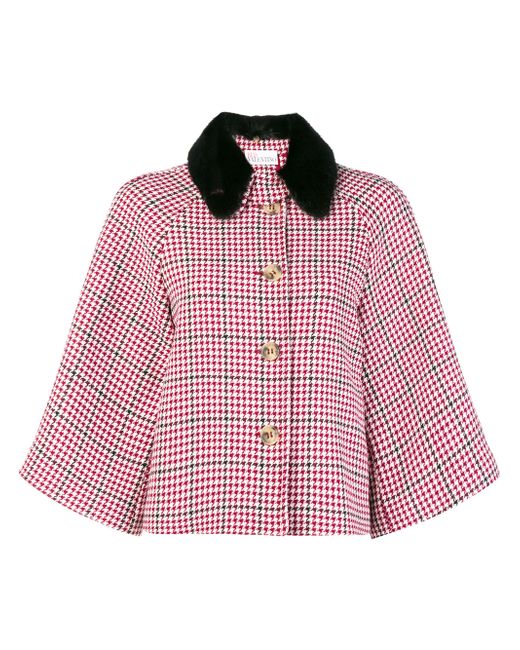 RED Valentino checkered print cape jacket