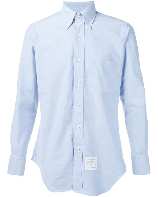 Thom Browne Classic L/s Bd Pc Shirt With Cf Grosgrain Placket