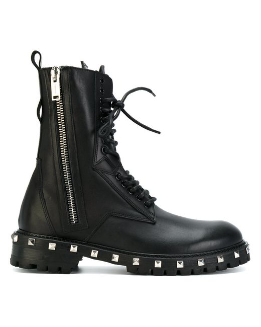 Les Hommes combat boots with studs