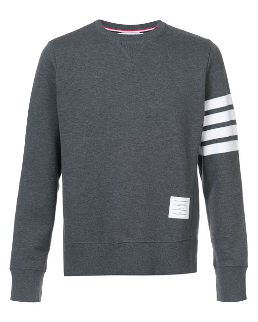 Thom Browne Classic Sweatshirt With Engineered 4-Bar In Classic Loop