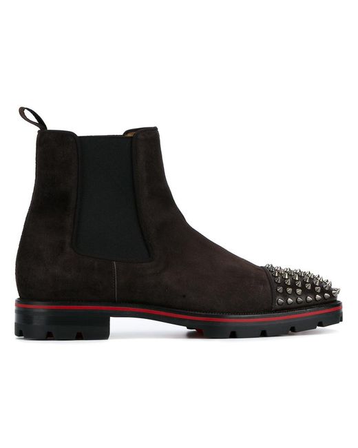 Christian Louboutin Melon Flat boots 42 Suede/Leather/metal/Leather