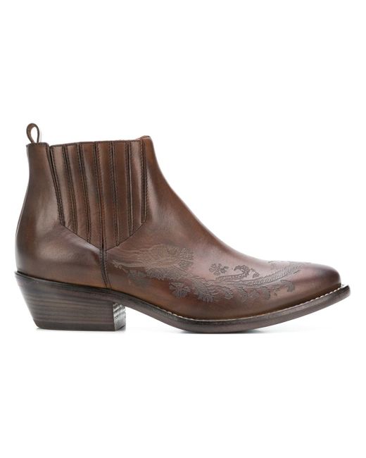Etro carved ankle boots