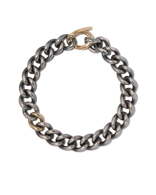 Hum 18kt yellow gold and diamond chain bracelet