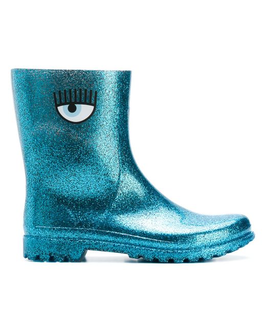 Chiara Ferragni eye rain boots