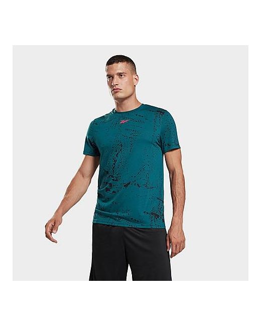 Reebok Workout Ready All-Over Print T-Shirt in Green
