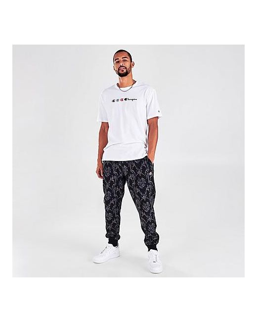 Champion Reverse Weave All-Over Print Jogger Pants in Black/Black