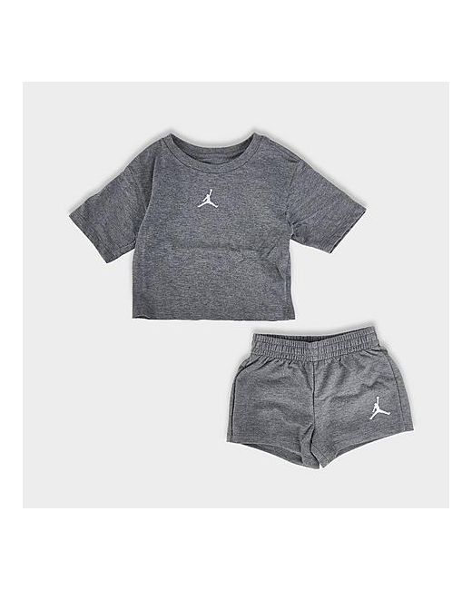 Jordan Girls Jumpman Essentials T-Shirt and Shorts Set in Grey 2