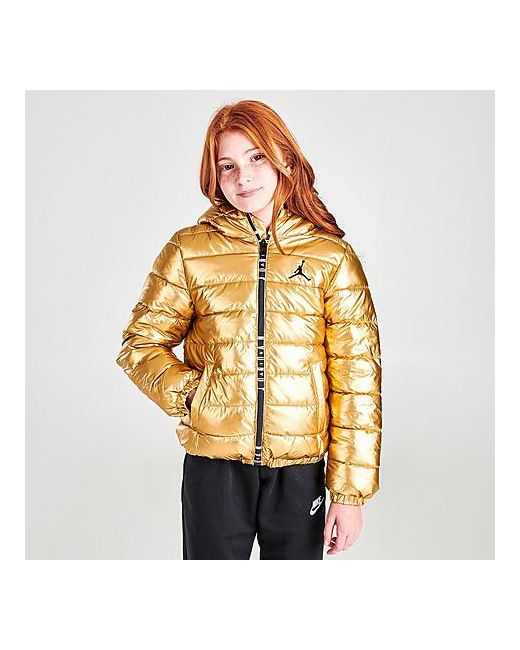 Jordan Full-Zip Puffer Jacket in Yellow 100 Polyester/Fur