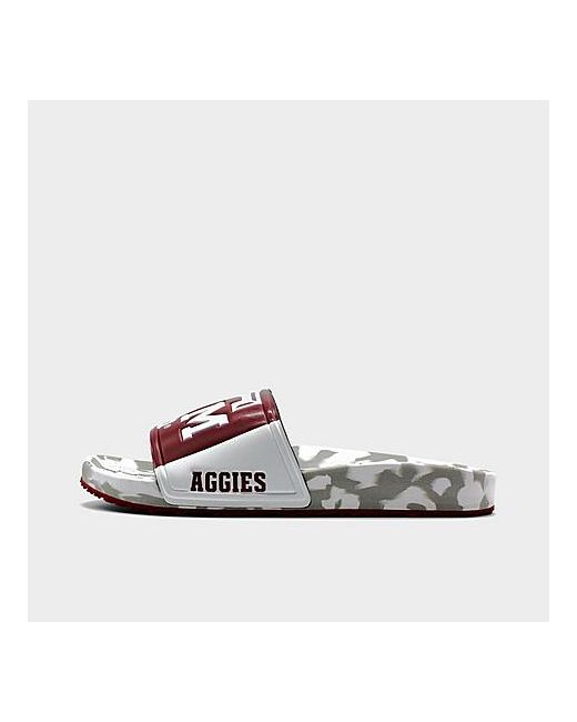 Hype Co. Texas A M Aggies College Slydr Slide Sandals in White/Maroon