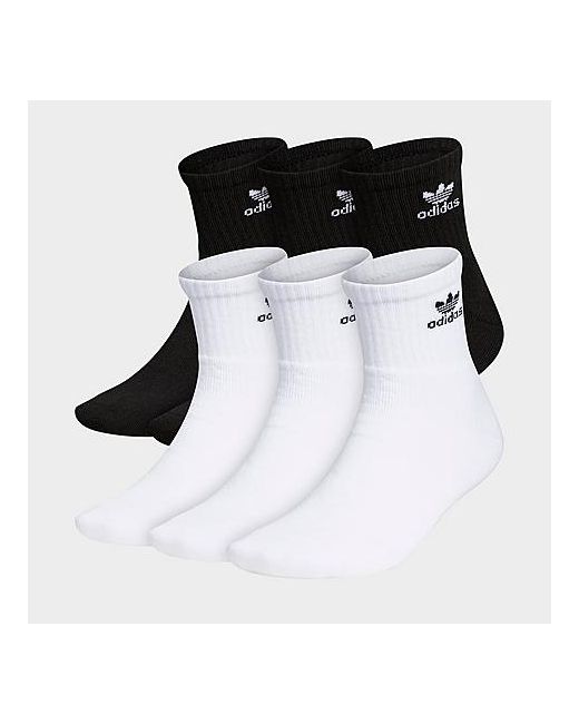 Adidas Originals Trefoil Quarter Socks 6 Pack in Black