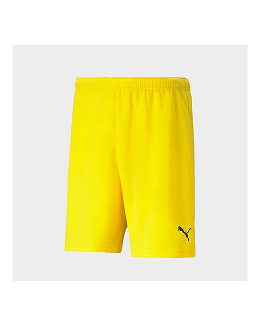 Puma teamRISE Soccer Shorts in Yellow/Cyber Yellow 100 Polyester/Knit
