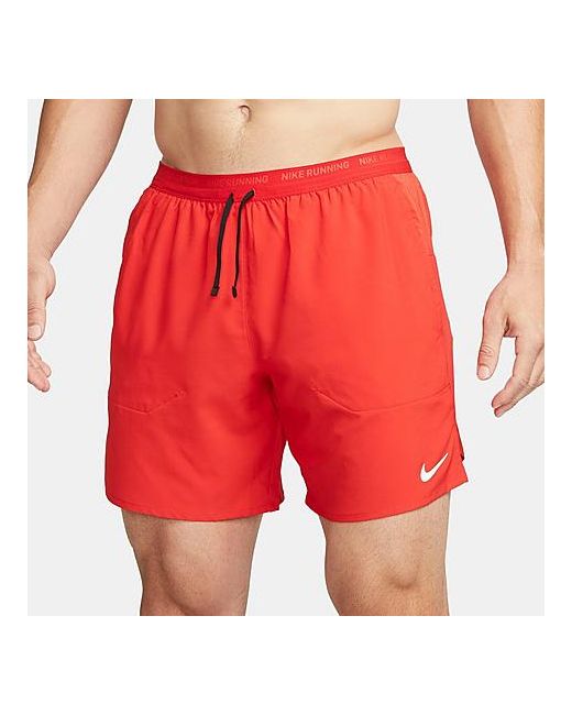Nike Dri-FIT Stride 7-Inch Brief-Lined Running Shorts in Red/University Red 100 Polyester/Fiber