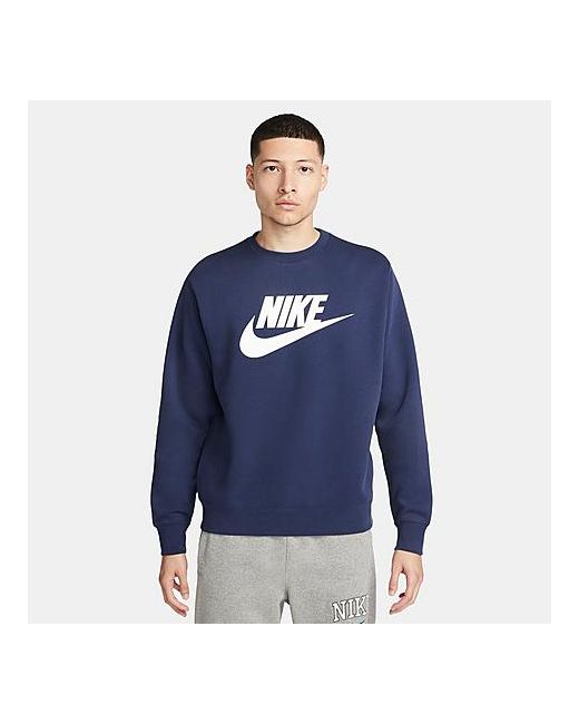 Nike Sportswear Club Fleece Futura Logo Crewneck Sweatshirt in Blue