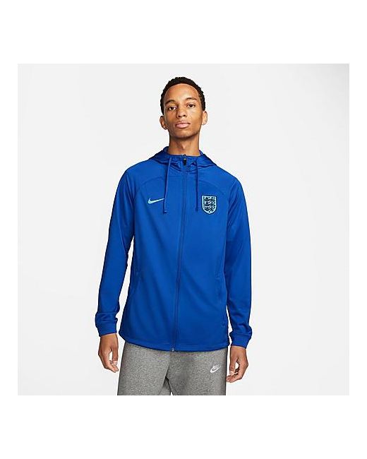 Nike England Strike Hooded Track Jacket in Game Royal 100 Polyester/Knit