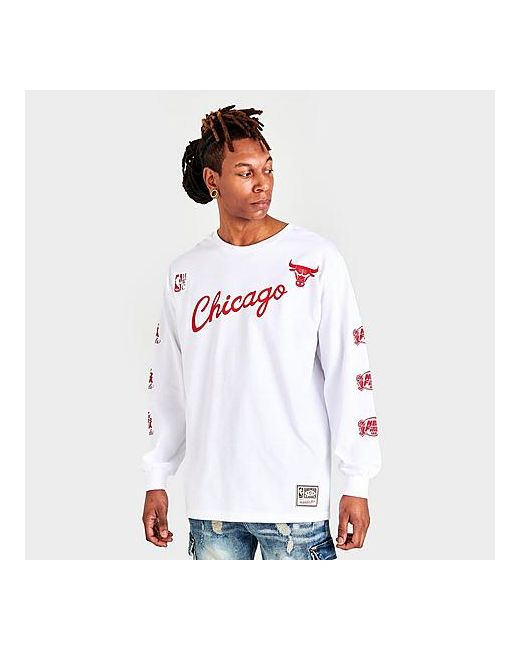 Mitchell And Ness Chicago Bulls NBA Cherry Bomb Long-Sleeve T-Shirt in 100 Cotton