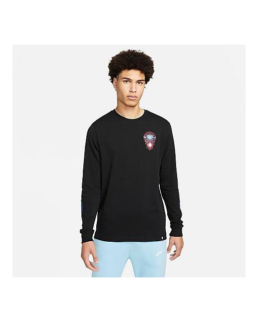 Nike England Soccer Graphic Long-Sleeve T-Shirt in 100 Cotton