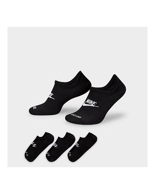 Nike Everyday Plus Cushioned Footie Socks 3-Pack in Black/Black Medium