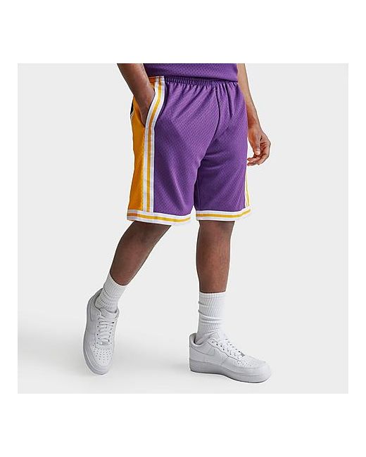 Mitchell And Ness Los Angeles Lakers NBA 1996-97 Away Swingman Basketball Shorts in Small 100 Polyester