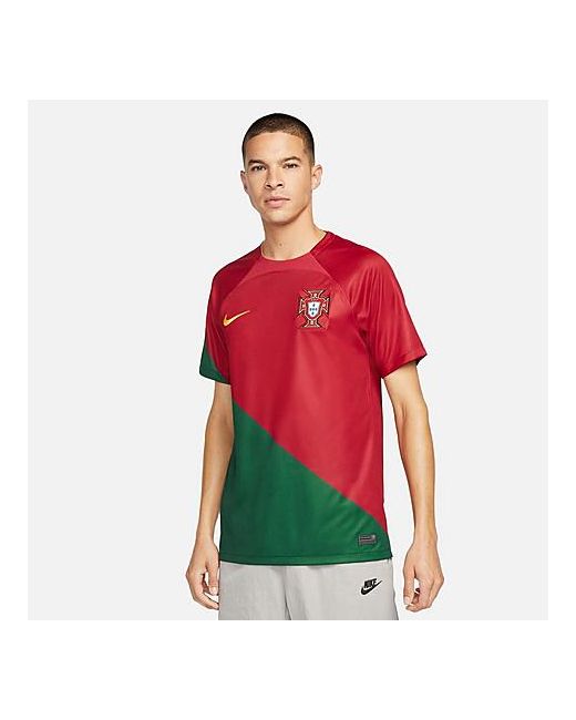 Nike Portugal 2022-23 Stadium Home Soccer Jersey in Green/Pepper Medium 100 Polyester/Jersey