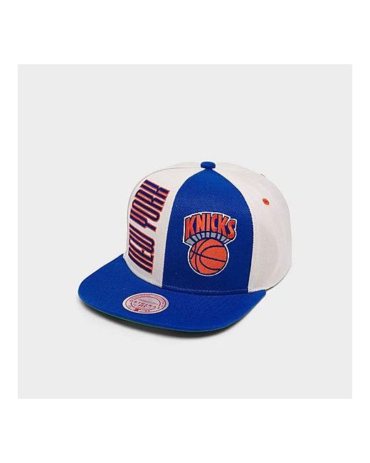 Mitchell And Ness New York Knicks NBA Pop Panel Snapback Hat in White/White 100 Polyester