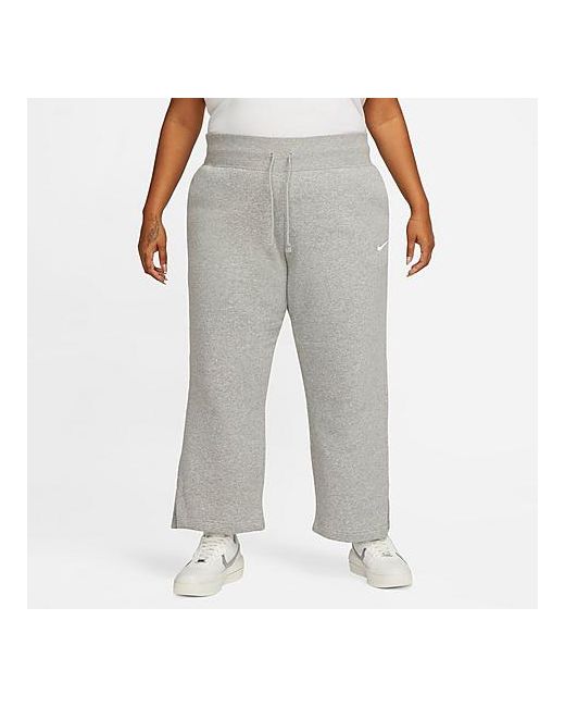Nike Sportswear Phoenix Fleece High-Waisted Wide-Leg Sweatpants Plus in Grey/Dark Grey Heather