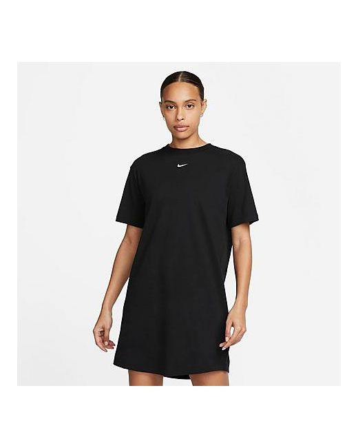 Nike Sportswear Essential Short-Sleeve T-Shirt Dress in Black/Black 100 Cotton