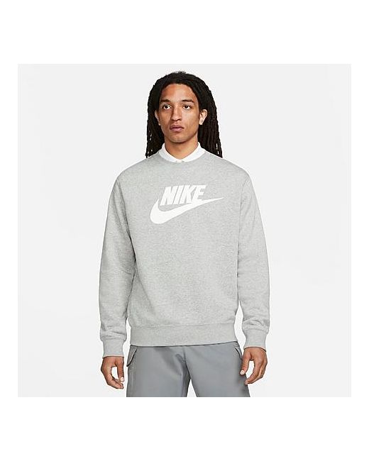 Nike Sportswear Club Fleece Futura Logo Crewneck Sweatshirt in Grey Small