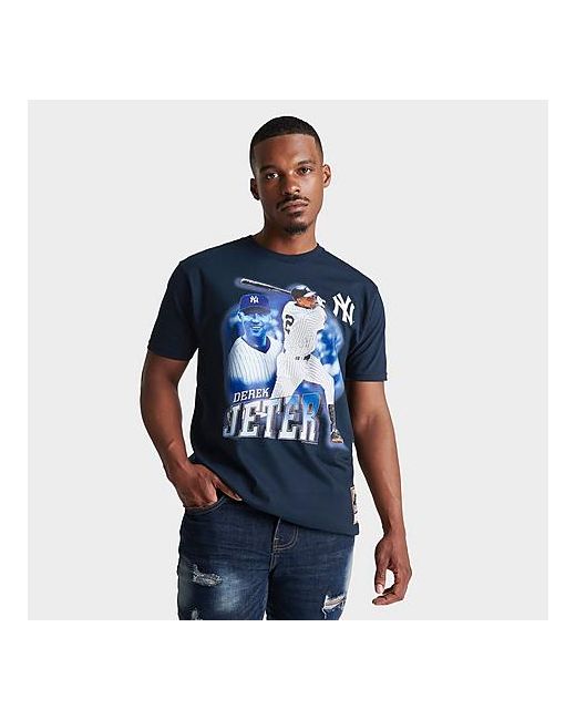Mitchell And Ness Derek Jeter Swing T-Shirt in Blue Small 100 Cotton