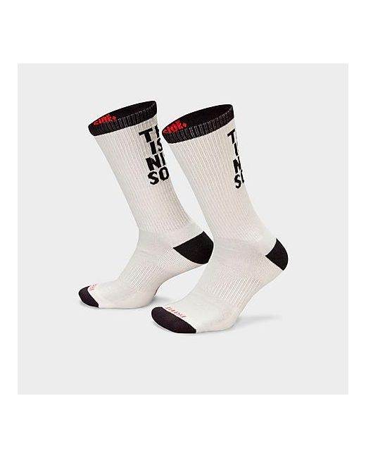 Nike Everyday Plus Cheeky Cushioned Crew Socks in White/Bright Crimson Large 100 Cotton