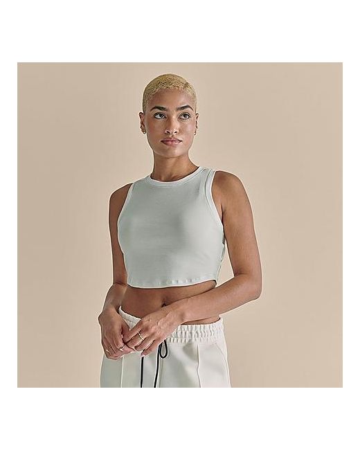 Nike Sportswear Essentials Ribbed Cropped Tank Top in Off XS
