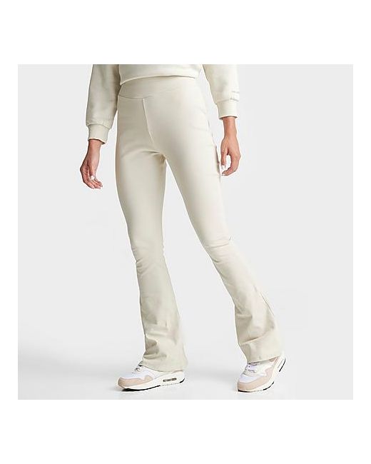 Supply And Demand Soda Sport Ribbed Flare Leggings in White XS