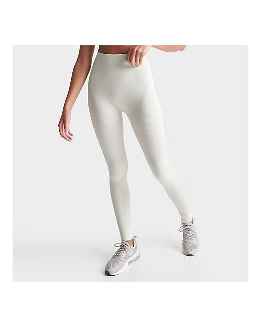 Supply And Demand Soda Sport Ribbed Leggings in White 2X-XS 100 Polyester