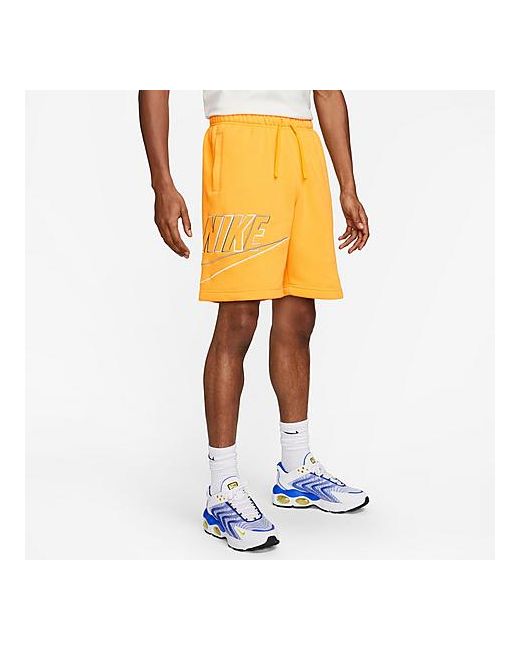 Nike Sportswear Club Fleece Shorts in Yellow Small 100 Nylon/Fleece