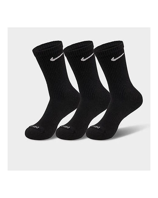 Nike Everyday Plus Cushioned Training Crew Socks 3-Pack in Black/Black Small