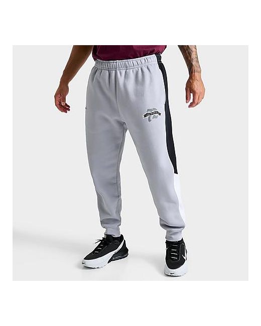 Nike Sportswear Club Fleece Swoosh High Graphic Jogger Pants in Grey/Wolf Grey Small