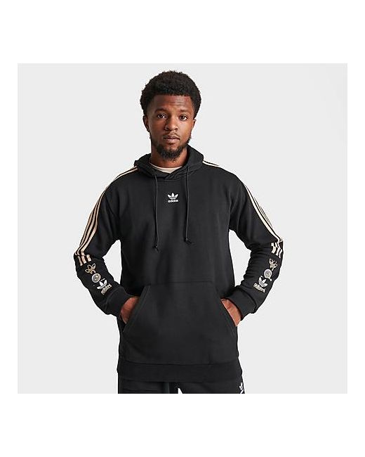 Adidas Originals Sticker Pack Pullover Hoodie in Black/Black Small